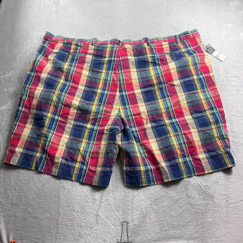Polo Ralph Lauren Mens Big & Tall 56 Madras Plaid Pleated Shorts Multi 5838544
